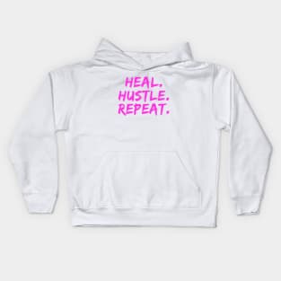 Heal Hustle Repeat Neon Pink Kids Hoodie